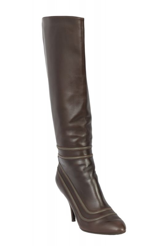 SALVATORE FERRAGAMO SIZE EU – 40 BROWN KNEE – HIGH BOOTS