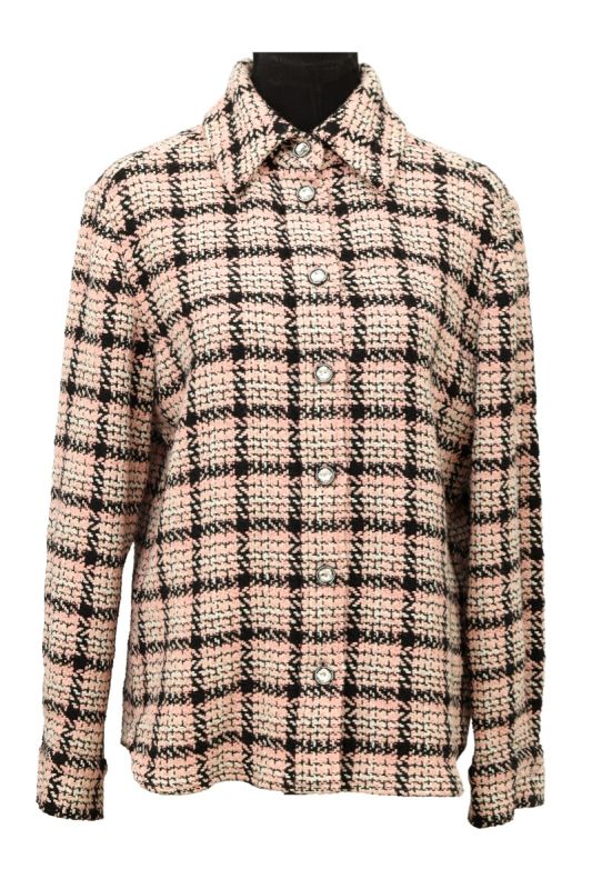 CHANEL SIZE-38 PINK TWEED SHACKET 