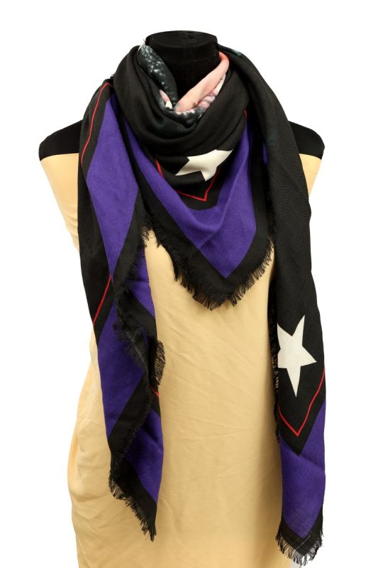 GIVENCHY ROTTWEILER PRINT SILK BLEND STOLE