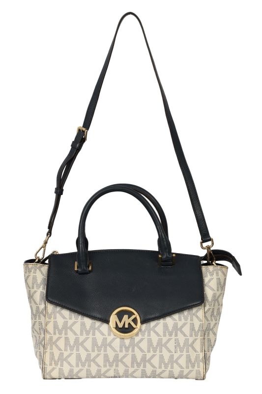 MICHAEL KORS HUDSON LARGE MONOGRAM LEATHER  BAG