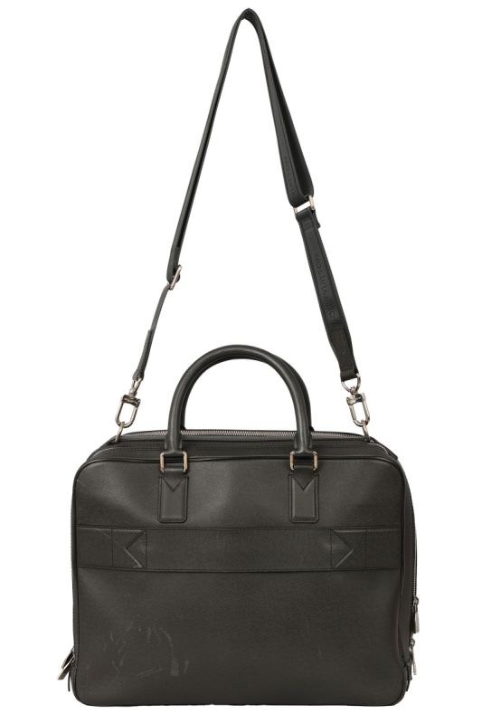 LOUIS VUITTON BLACK TAIGA LEATHER LOZAN BRIEFCASE