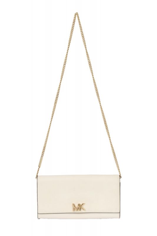 MICHAEL KORS LEATHER MOTT CLUTCH ON CHAIN BAG