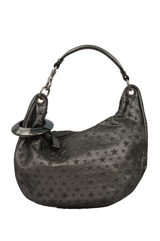 JIMMY CHOO METALLIC NAPPA LEATHER STAR STUDDED SKY HOBO BAG