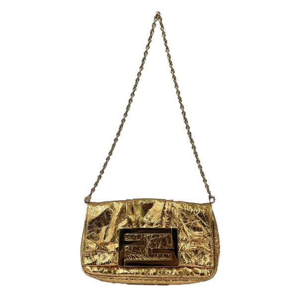 FENDI GOLD FOIL MIA EVENING BAG 