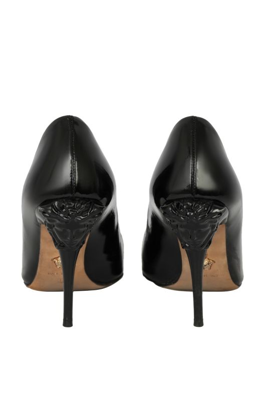 VERSACE EU 37 BLACK MEDUSA PUMPS