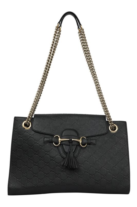 Gucci Black Guccissima Emily Shoulder Bag