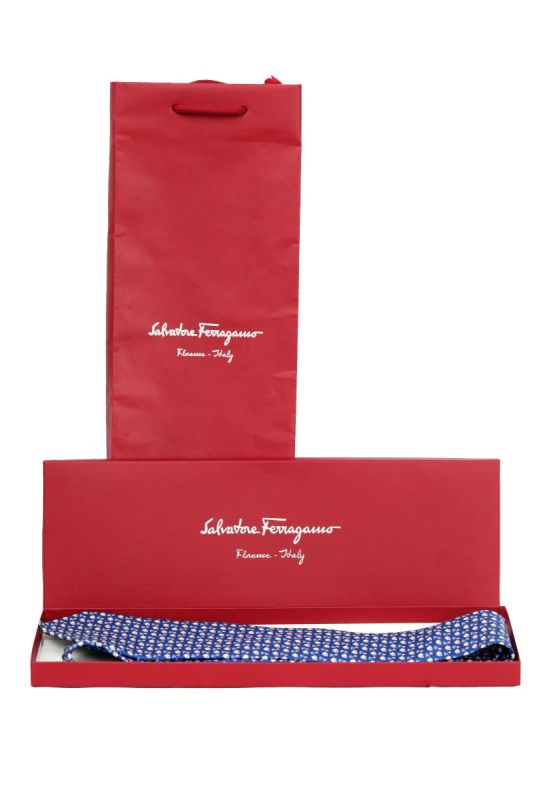 Salvatore Ferragamo Blue Sheep Tie