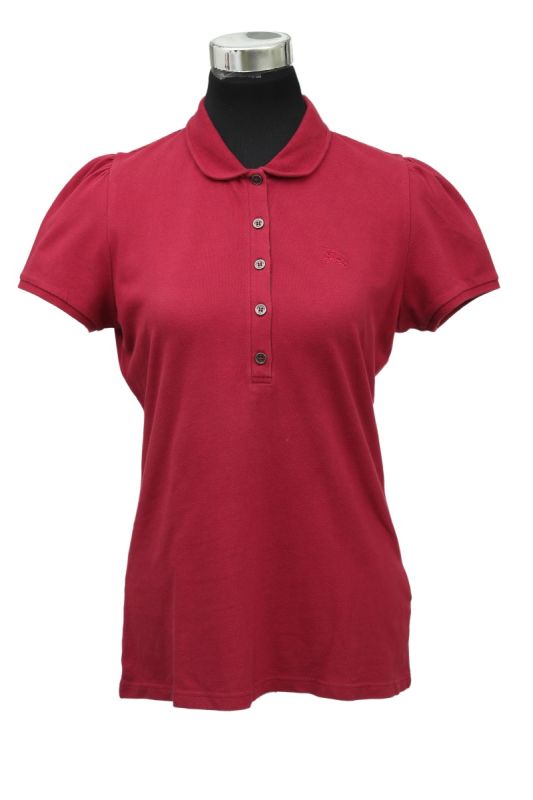 Burberry Size L Red Pique Polo T Shirt