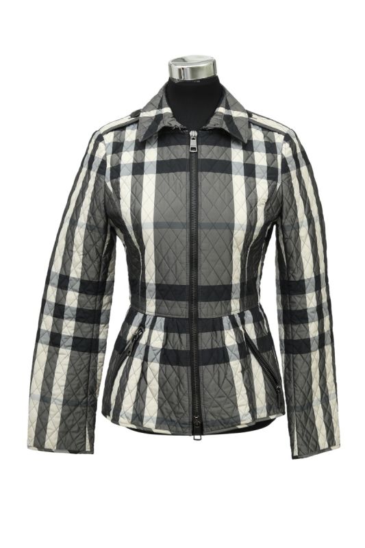 Burberry Size XS Quilted Peplum Zip Up Jacket
