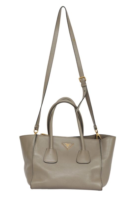 Prada Saffiano Grey Tote Bag