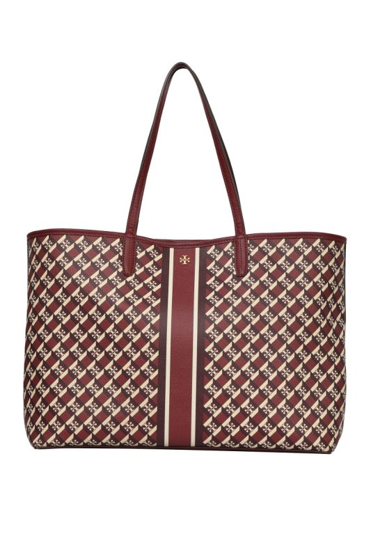 Tory Burch Geo Logo Stripe Tote Bag