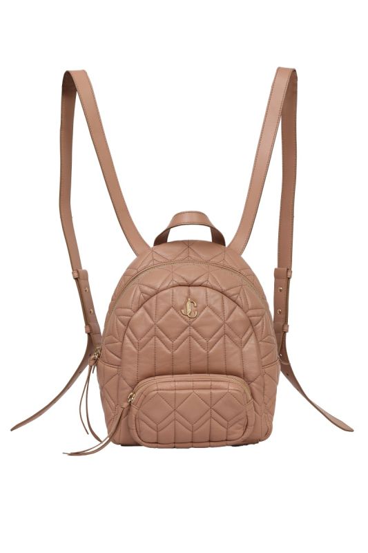 Jimmy Choo Nude Pink Quilted Backpack
