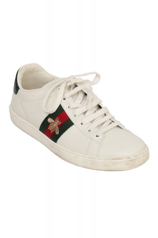 Gucci EU 38 White Web Sneakers