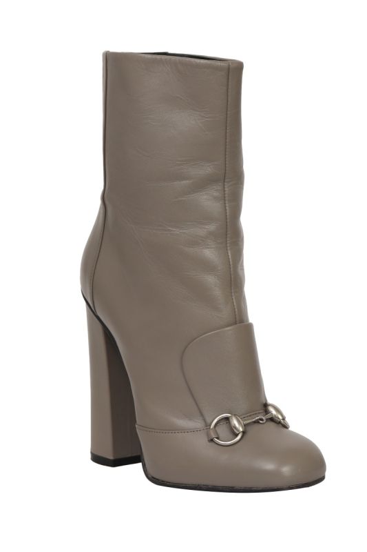 Gucci EU 37 Horsebit Grey Ankle Length Boots