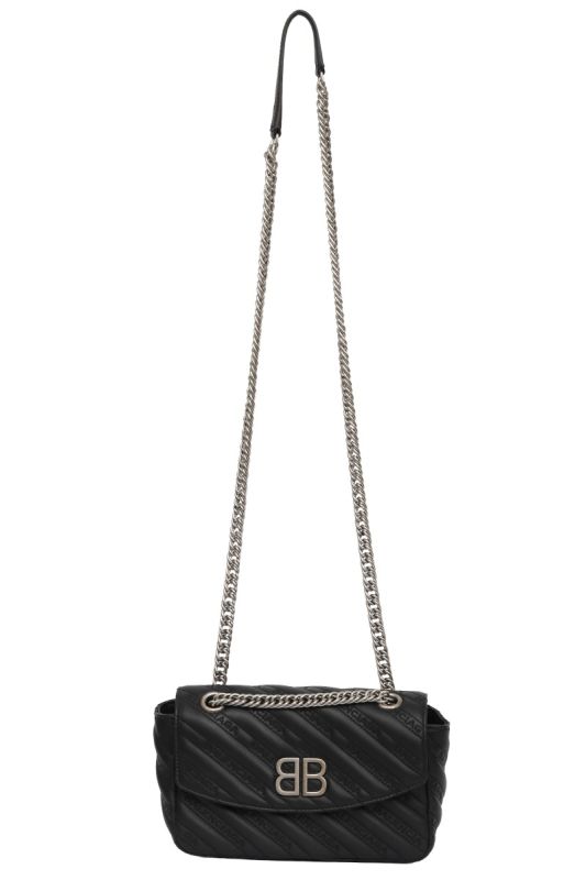 Balenciaga Round BB Smail Chain Quilted Shoulder Bag