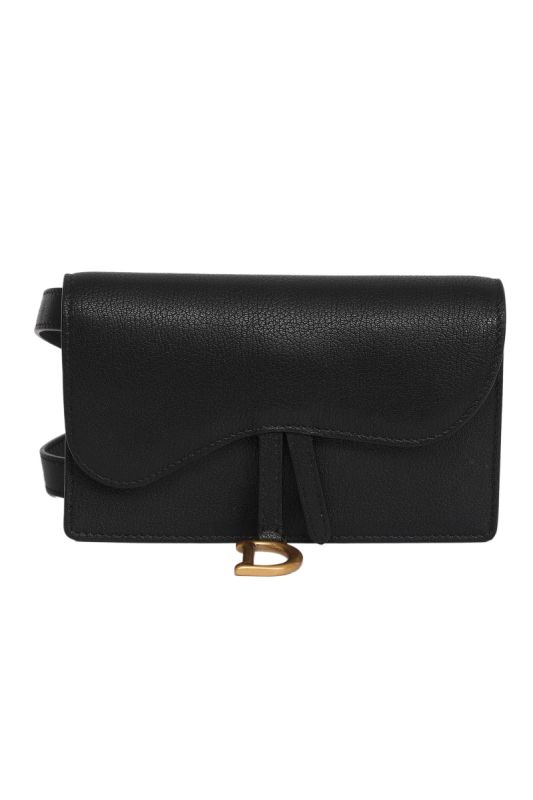 Christian Dior Grained Calfskin Saddle Belt Bag