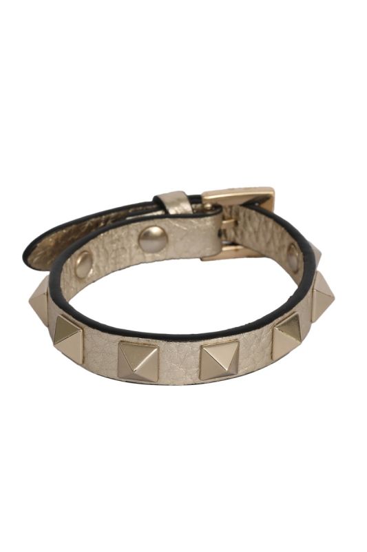 Valentino Garavani Size S-M Studded Metallic Wrist Band