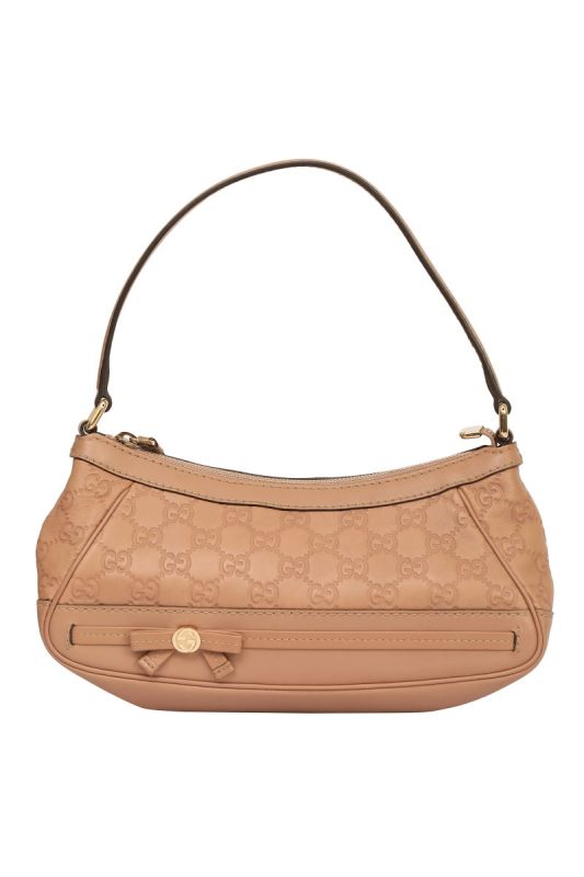 Gucci Brown Guccissima Mayfair Beige Pochette Bag