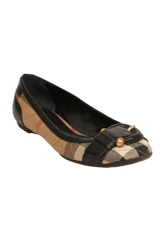 Burberry EU 36 Nova Checks Buckle Detail Ballet Flats