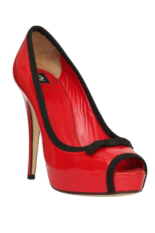 Dolce & Gabbana EU 37 Red Peep Toe Heels