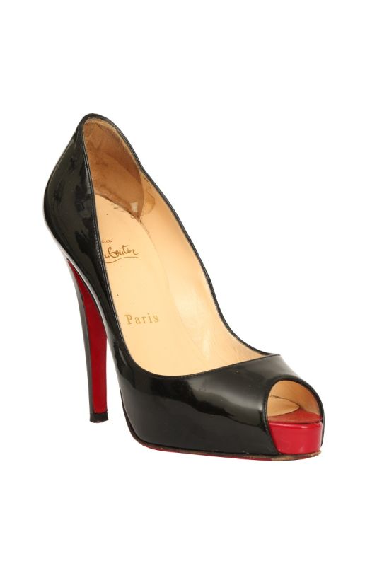 Christian Louboutin EU 36.5 Open Toe Black Pumps