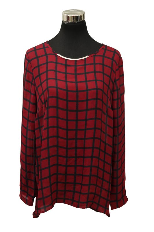 Michael Kors Size L Checkered Full Sleeved Top