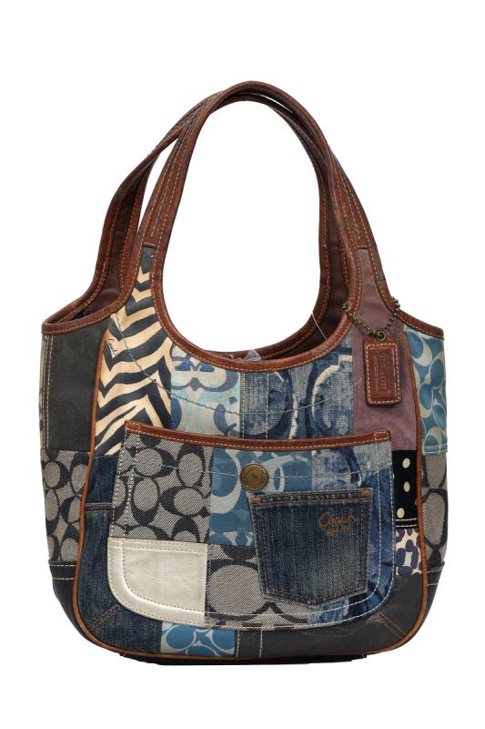 Coach Denim Patchwork Shoulder Bag