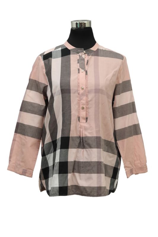 Burberry Size M-L Front Placket Pink Shirt