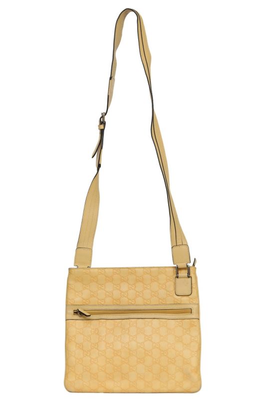 Gucci GG Guccissima Embossed Yellow Leather Sling Bag