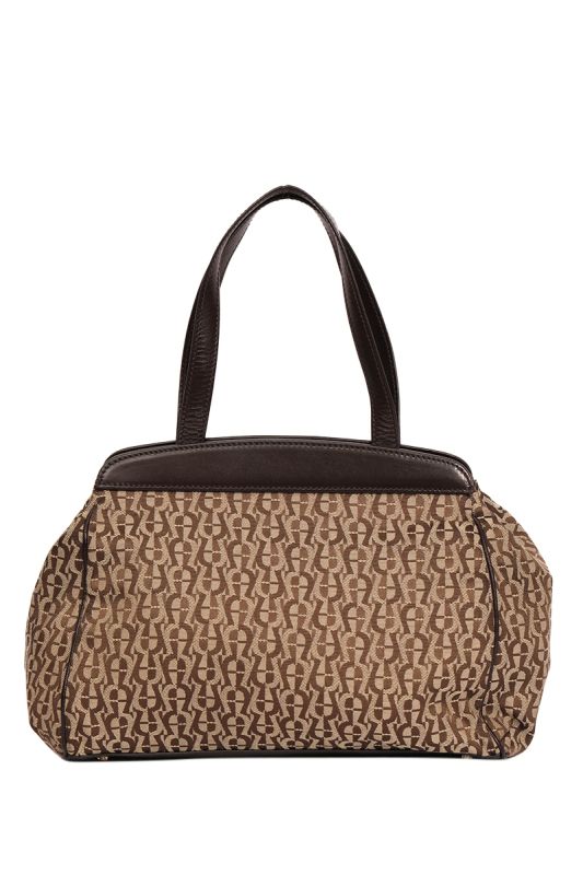 Aigner Brown Monogram Shoulder Bag