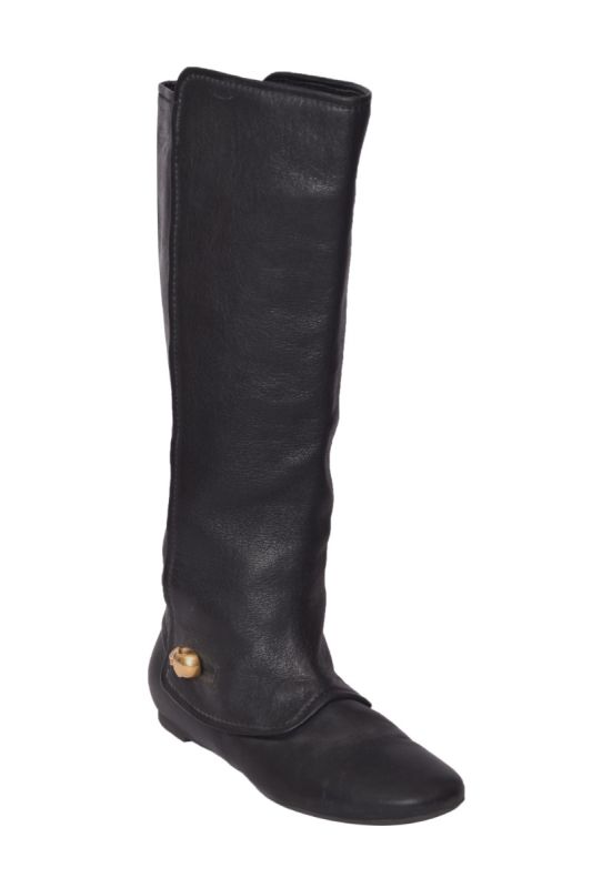 Alexander Mc Queen Knee Length Skull Riding Boots