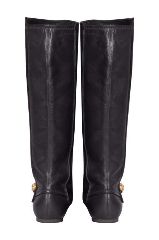 Alexander Mc Queen Knee Length Skull Riding Boots