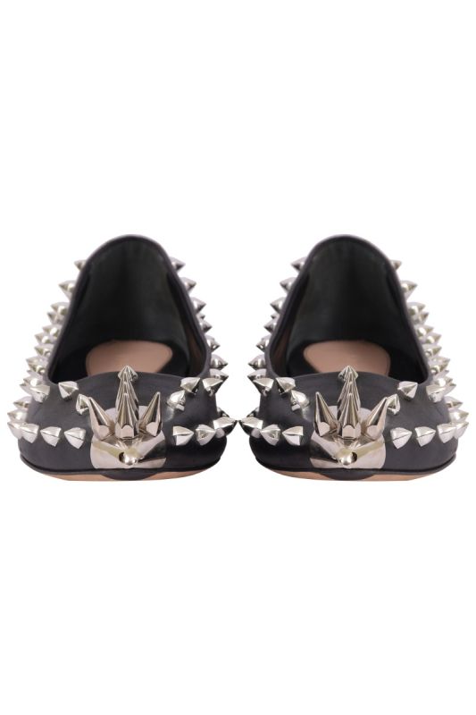 Alexander Mc Queen Punk Stud Ballerina Flats