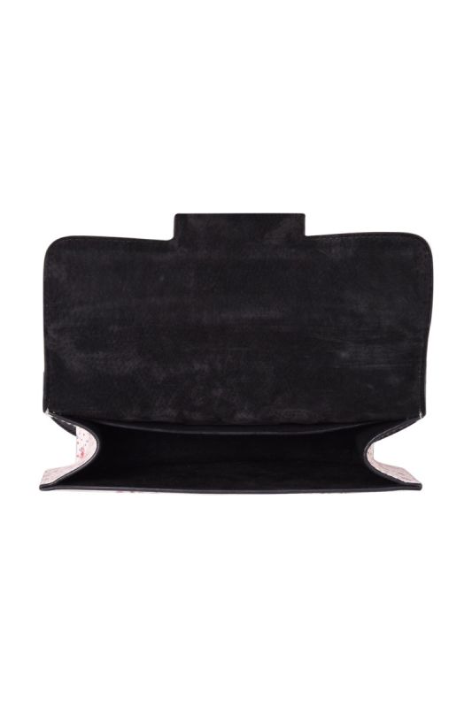 Alexander McQueen Flower Printed Insignia Flap Ivory Bag