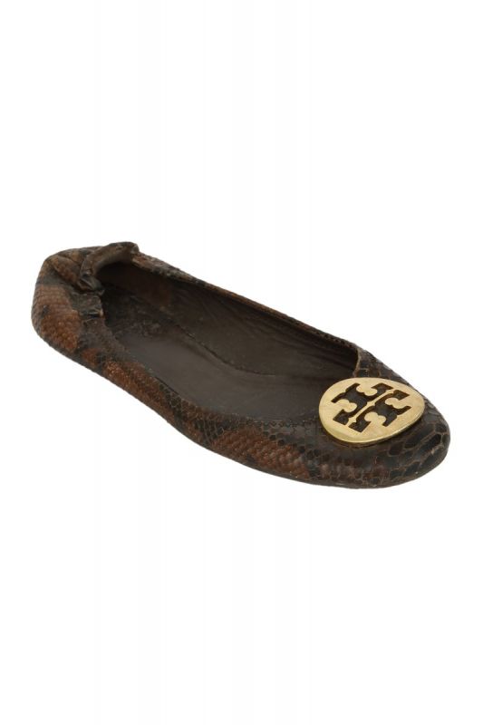 Tory Burch EU 36  Black Leather Logo Ballet Flats