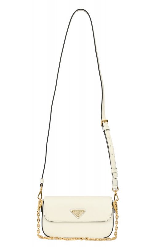PRADA WHITE SAFFIANO LEATHER BAG