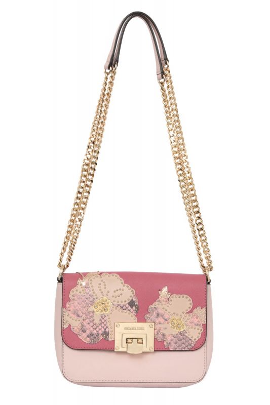 Michael Kors Tina Pink Floral Flap Shoulder Bag