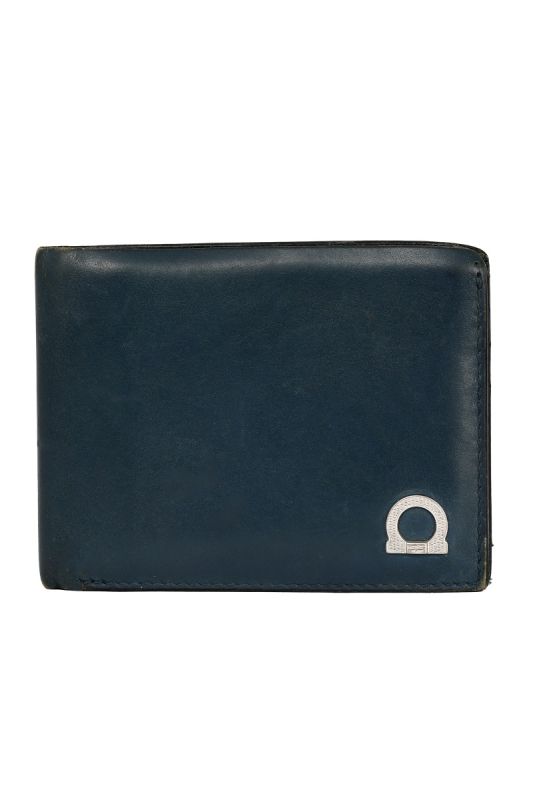 SALVATORE FERRAGAMO BLUE XEO CALF WALLET