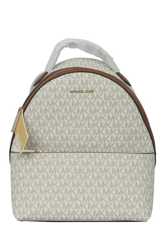 Michael Kors Cream Monogram Sheila Leather Backpack