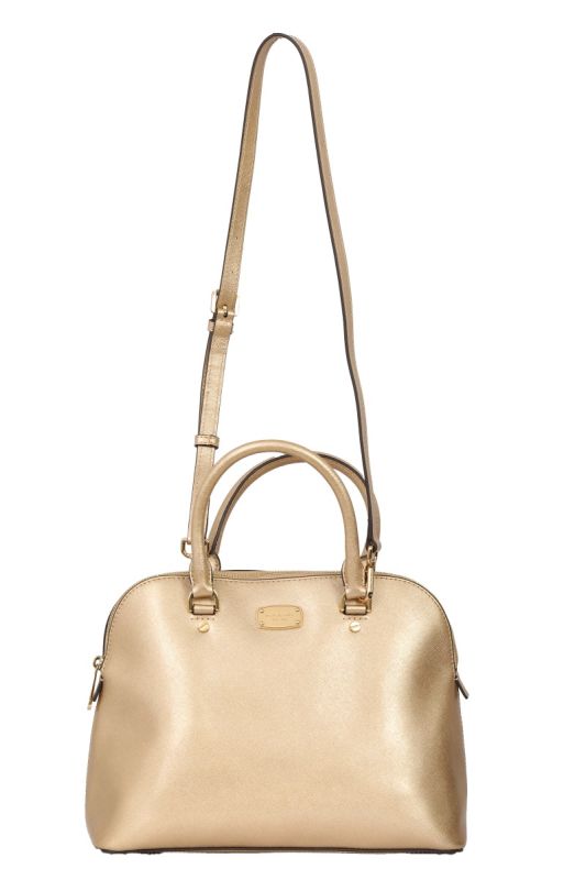 MICHAEL KORS PALE GOLD DOME SATCHEL BAG  