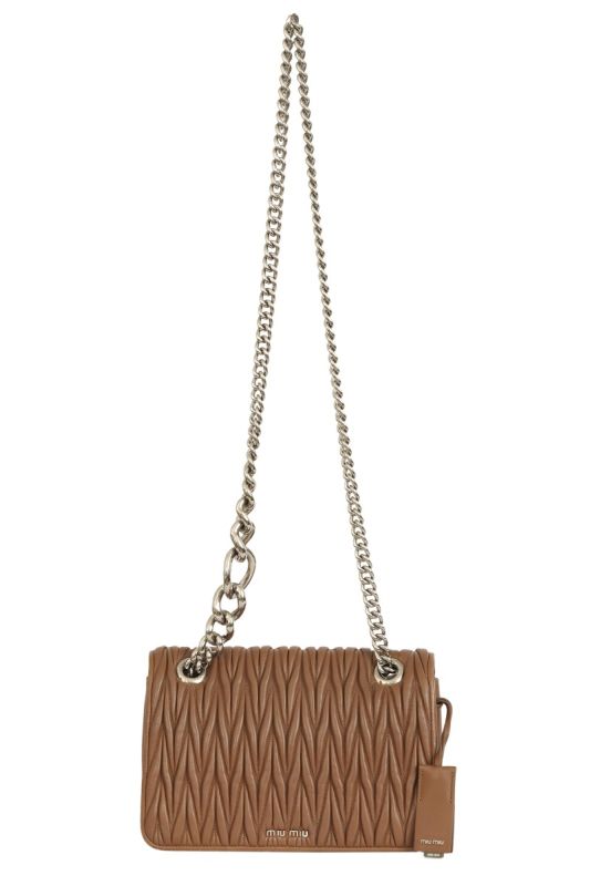 Miu Miu Brown Quilted Leather Club Sling Bag