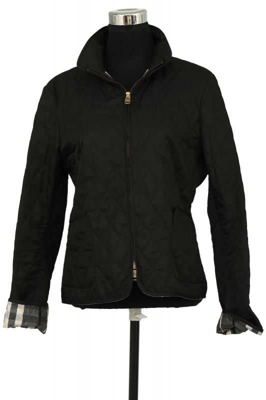Burberry Size L Short Black Size Large Zip-up Quilted Jacket 