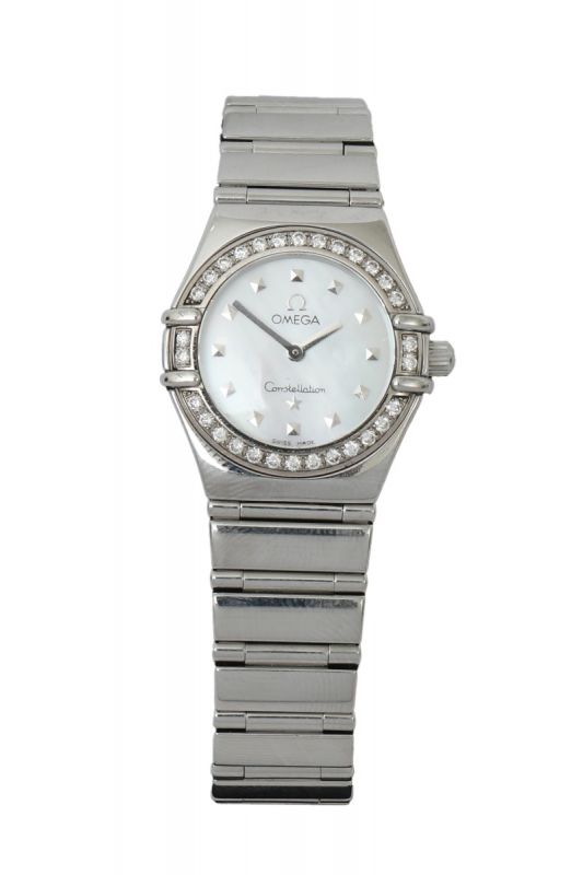 Omega 22 mm Constellation  MOP Diamond Silver Lady Watch