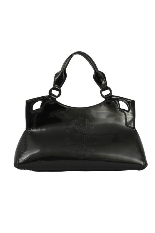 CARTIER BLACK LEATHER SMALL  MARCELLO DE HANDBAG