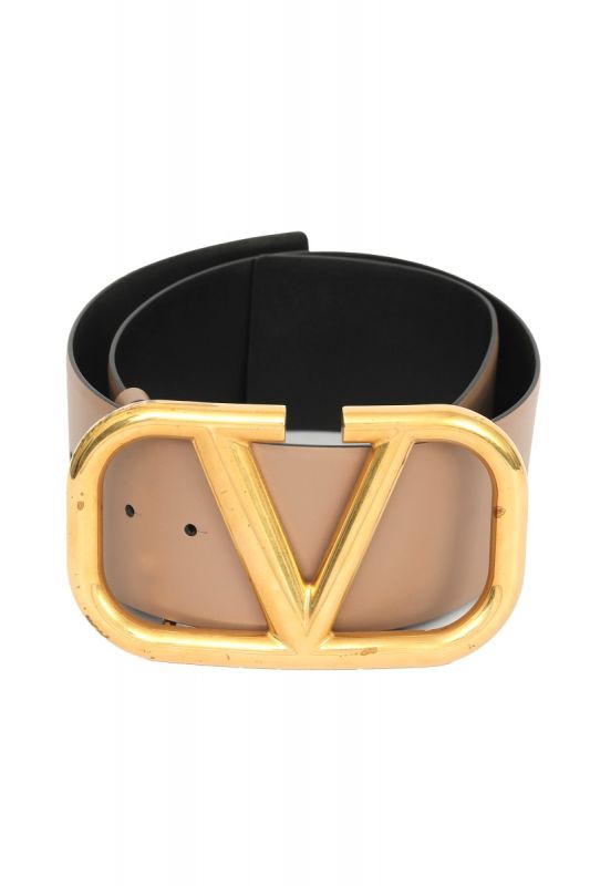 Valentino Garavani V Logo Wide Strap Reversible Belt