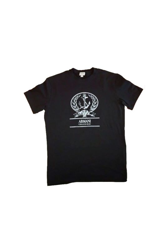 ARMANI COLLEZIONI BLACK LOGO T SHIRT