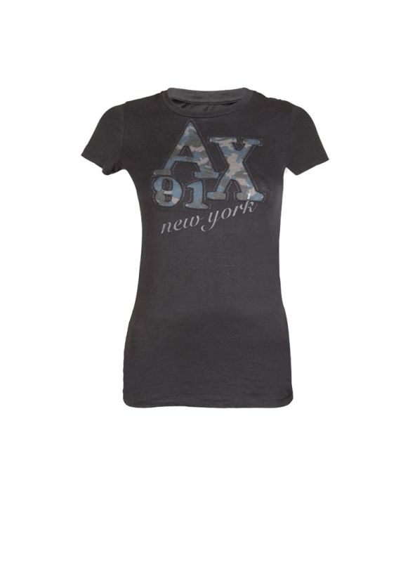 ARMANI EXCHANGE DARK GREY LOGO T- SHIRT