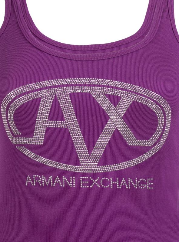 ARMANI EXCHANGE PLUM AIX LOGO T- SHIRT