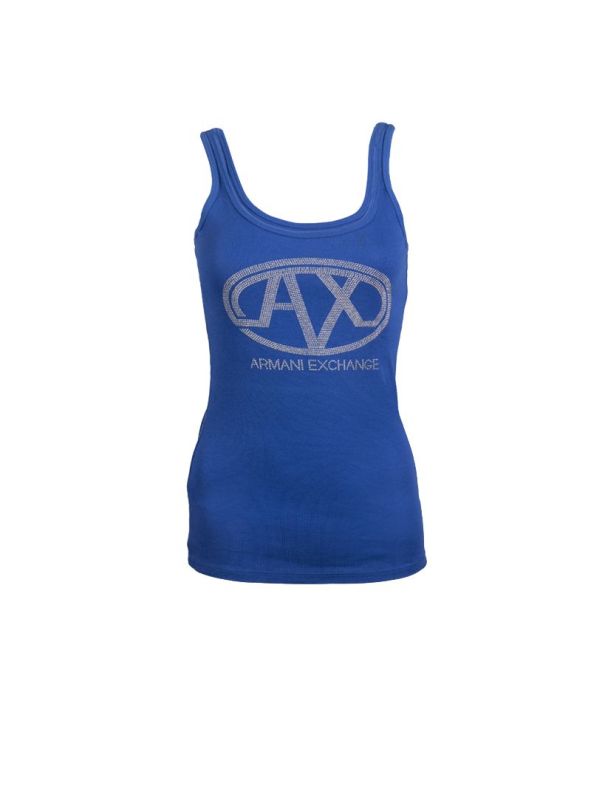 ARMANI EXCHANGE ROYAL BLUE AIX LOGO T- SHIRT