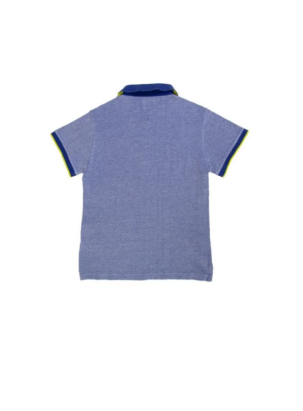 ARMANI JUNIOR HEATHER BLUE LOGO T-SHIRT